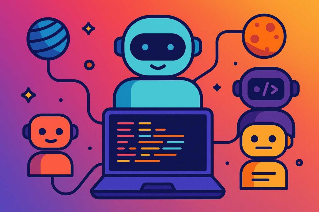 Colorful illustration of AI-Powered Coding with Claude Code Sub-agents